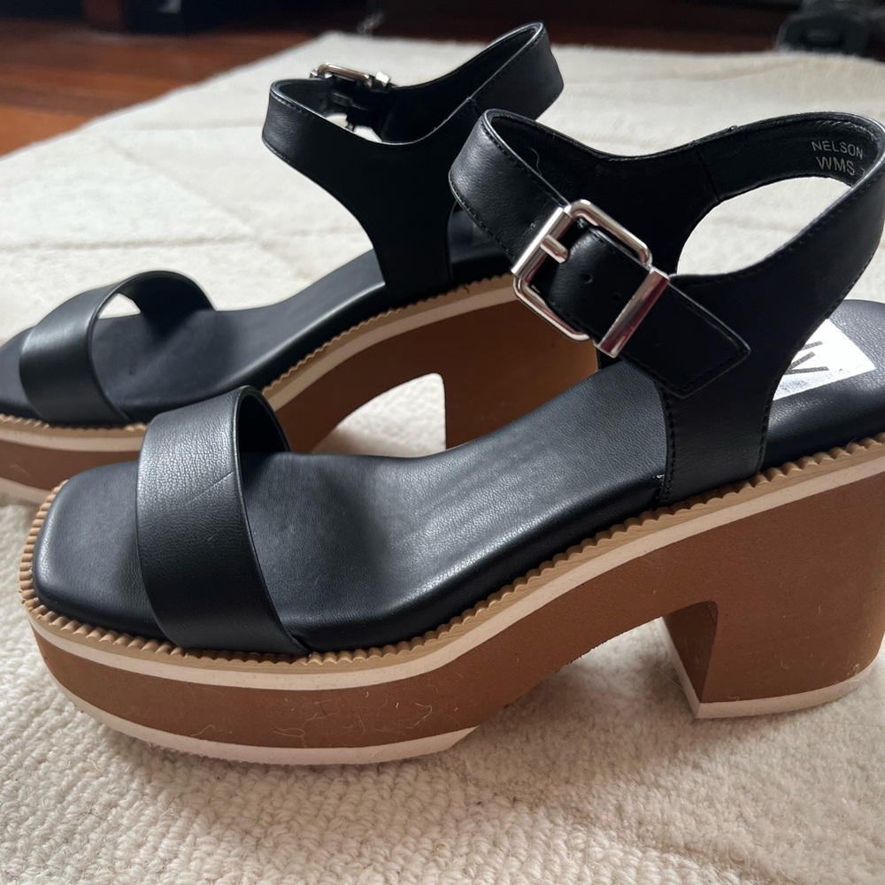 Dolce Vita Nelson Black and Brown Platform Sandals - Picture 7 of 11